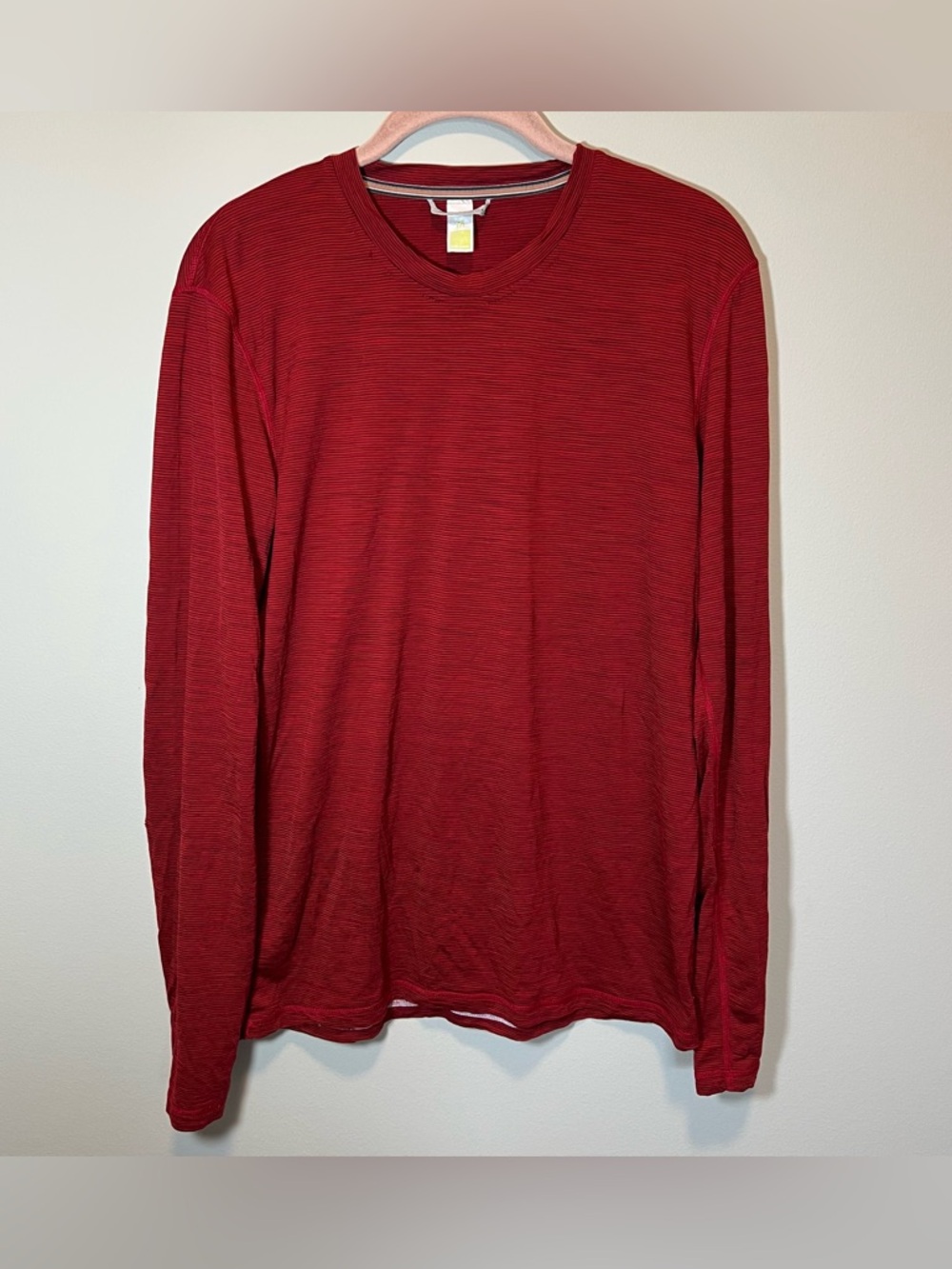 Smartwool Men’s Red Merino Wool Long‎ Sleeve Shirt Medium